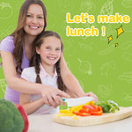 COVLUROTO 15PCS Montessori Kitchen Toys for Toddlers: Stocking Stuffers for Kids - Kids Safe Cooking Sets Real Knife Set for Real Cooking - Easter Basket Stuffers Christmas Birthday Gifts for Boy Girl