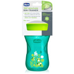 Chicco 360° Spoutless Sippy Cup 9+ Months, 9oz Toddler Training Cup, 2-in-1 Trainer with Removable Membrane for Open Cup, Spill-Resistant Rim, BPA-Free, Green