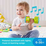 Fisher-Price Baby & Toddler Toy Laugh & Learn Countin’ Reps Dumbbell Rattle with Learning Lights & Music for Infants Ages 6+ Months