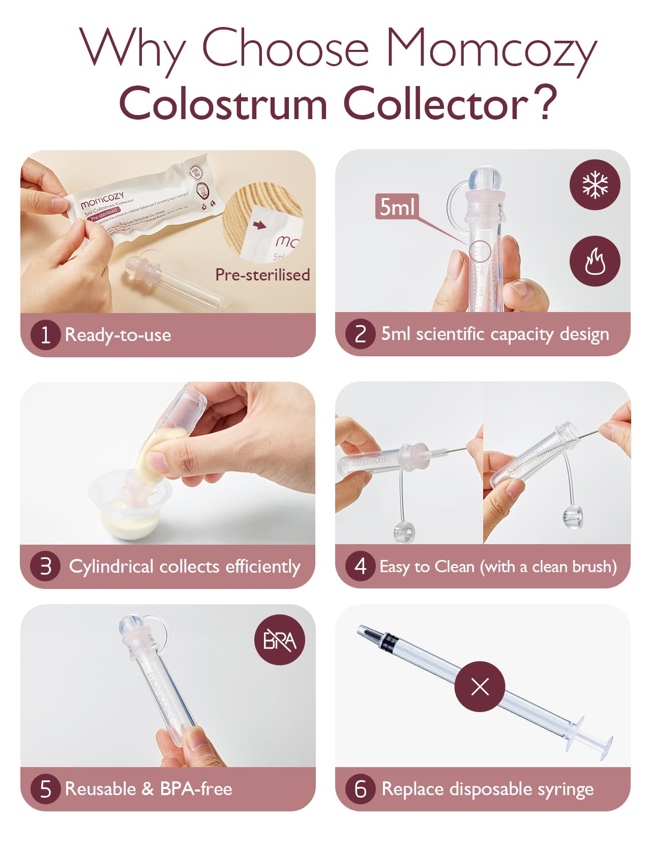Colostrum Containers Momcozy Colostrum Collector Reusable Breast Milk Collector with ...