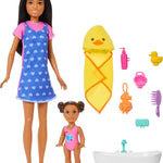 Barbie Skipper Babysitters, Inc. Playset with Brunette Doll, Blonde Baby Doll, Stroller with Removable Car Seat & 7 Accessories