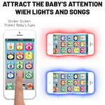 Wolmund Toy Learning Play Cell Phone with 8 Functions and Dazzling Lights Interactive Toy for Toddler Baby Kids Boys Girls, White