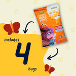 Earth's Best Organic Kids Snacks, Sesame Street Toddler Snacks, Organic Cheddar Veggie Puffs, Gluten Free Snacks for Kids 2 Years and Older, Cheddar, 1.55 oz Bag (Pack of 4)