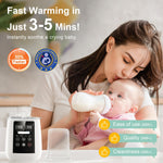 Bottle Warmer, 10-in-1 Fast Heating Bottle Warmer with Accurate Temp Control, Defrost, Sterilize, Keep Warm & Food Heating, for All Bottles, Breastmilk & Formula, with Night Light & LED Display