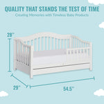 Dream On Me Toddler Day Bed in White – Greenguard Gold & Baby Safety Alliance Certified, Low-to-Floor Design, Removable Safety Guard Rail, Non-Toxic Finish, Includes Storage Drawer