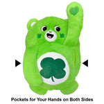 Happy Nappers: Care Bears 26" Pillow Pocket Pal - Good Luck Bear - Plush Character Pillow Case, Animal Cover, Weighted Paws, Soft Huggable Companion, Kids