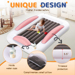 Abdtech Inflatable Toddler Travel Bed - Portable Toddler Kids Travel Bed with Safety Sides Complete Kids Air Mattress Set with High-Speed Pump, Ideal for Vacation Camping and Sleepover (60 Inches)
