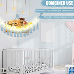 CERETIA Stuffed Animal Hammock with LED Light, Toy Hammock for Stuffed Animals Storage for Kids Room Decor, Stuffed Animal Hammock Corner, Baby Blue