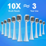 Kuicur Sonic Electric Toothbrush for Adults and Kids, Comes with 10 Brush Heads & Travel Case, 5 Modes with 2 Minutes Built in Smart Timer, One Charge for 90 Days, 42,000 VPM Motor (Blue and White)
