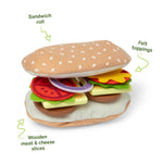 Melissa & Doug Slice-Stack-Serve, Wooden Sandwich Counter Pretend Play Store with Play Food Toys, Play Money & Deli Slicer, Preschool Toys for Kids 3+