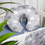 Nursing Pillow Cover, Elephant Breastfeeding Pillow Slipcover for Baby Boys & Girls, Animal Nursing Pillow Case for Newborn, Soft Fabric Fits Snug On Infant, Washable & Breathable (ONLY COVER)