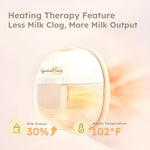W2 Hands Free Heated Breast Pump, Electric Portable Wearable Breastfeeding Pump, Comfort 2 Modes & 9 Levels Hospital Grade Suction for More Milk, Leakproof, Ultra-Slim and Quiet, 24mm-2 Pack