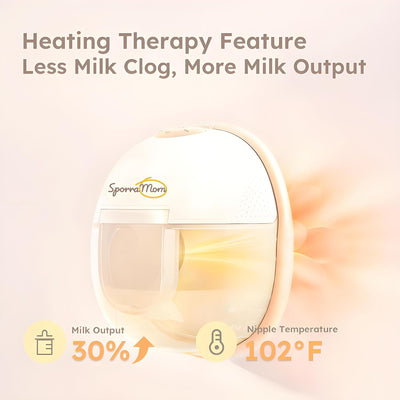W2 Hands Free Heated Breast Pump, Electric Portable Wearable Breastfeeding Pump, Comfort 2 Modes & 9 Levels Hospital Grade Suction for More Milk, Leakproof, Ultra-Slim and Quiet, 24mm-2 Pack