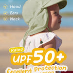 FURTALK Baby Sun Hat UPF 50+ UV Ray Sun Protection Cotton Toddler Hats for Boys Girls Green
