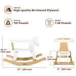 Belleur Rocking Horse for Kids 1-3 Years Old, Wooden Rocking Toy for Toddlers with Removable Fence for Indoor & Outdoor Activities, Baby Horse Riding Toy for Birthday & Visit Gifts