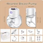 Double Wearable Breast Pump,Electric Hands Free Breast Pumps with 2 Modes,9 Levels,LCD Display,Memory Function Rechargeable Double Milk Extractor with Massage and Pumping Mode-24mm Flange
