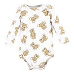 Hudson Baby Unisex Baby Cotton Long-Sleeve Bodysuits, Teddy Bears 5-Pack, 3-6 Months