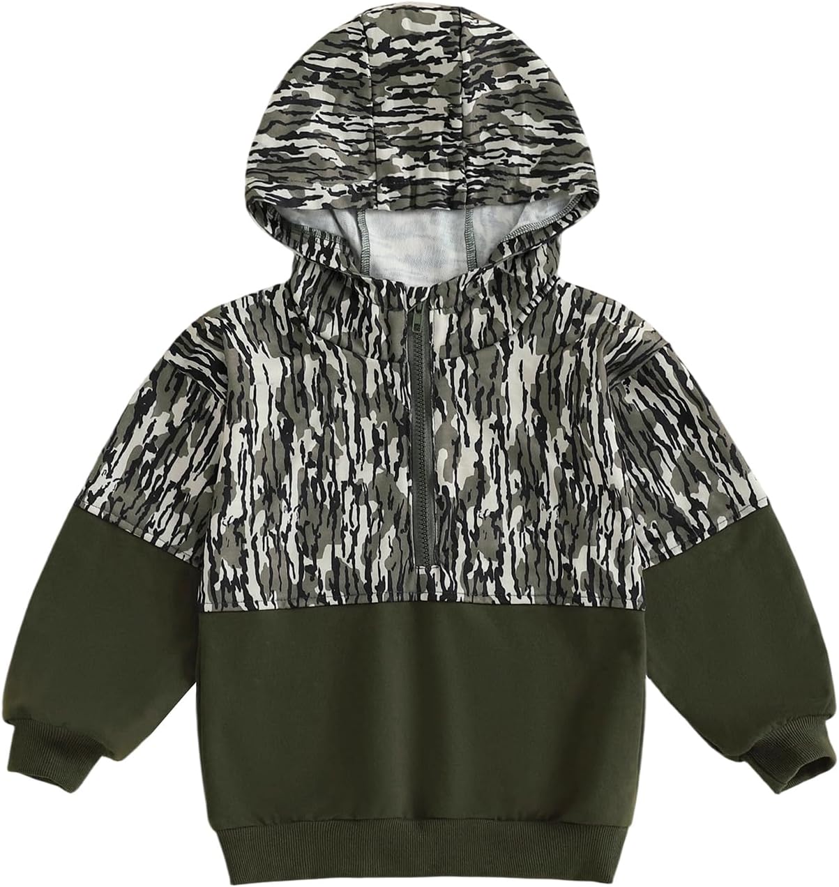 Fernvia Toddler Baby Boy Clothes Camouflage Half Zip-up Long Sleeve Hoodies Sweatshirt Casual Pullover for Kids boys