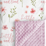 Floral Baby Blankets for Girls - Super Soft Nursery Minky Blanket, Newborn Baby Blanket with Double Layer Dotted Backing, Pink Lightweight Bed Throw Blanket, 30 x 40 Inch