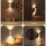 fesnne Night Light, LED Night Lights Plug into Wall, [2 Pack] Warm White 3000K, 0-100LM Adjustable Brightness Light Sensor Plug in Night Light for Hallway, Bathroom,Adult