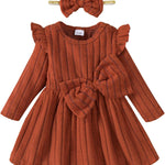 Mioglrie Baby Girl Dress Toddler Girls' Dresses 3 6 9 12 18 24 Months 2t 3t Girls Clothes Fall Winter Outfits