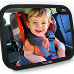 Funbliss Baby Car Mirror for Rear Facing Seat,360° Rotation, Safety Certified Shatterproof Acrylic Glass, Clear Wide View,Infant Mirror for Car Seat Rear Facing