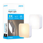 Lights by Night Dimmable LED Night Light, Plug-in, Dusk to Dawn Sensor, Adjustable, Compact, 4 Settings, Ambient Lighting, for Kids or Adults, Bedroom, Bathroom, Nursery, Hallway, 2 Pack, 82179