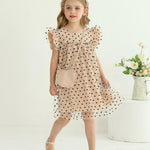 Kucnuzki Baby Girl Dress 12 18 Months Girl Clothes Summer Baby Travel Outfit A Line Toddler Tutu Polka Dot Fancy Swing Dress Ruffle Sleeve 2-Piece Kid Clothes