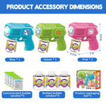 Beria Bubble Guns with Bubble Solution- 3 Pack, Bubbles Gun, Blaster, Blower, Maker, Machine for Boys Girls, Birthday Gifts for Ages 3 4 5 6 7 8 Year Old Kid, Outdoor Toys for Toddlers, Party, Wedding