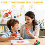 Canscci 12 Pack Easter Egg Crayons,12 Colors Easter Egg-Shaped Crayons for Kids Girls Boys Toddles Easter Basket Stuffers Essentials Egg Fillers Party Favors Gifts