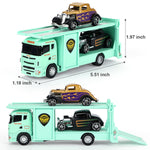 haomsj Truck Toys for Kids 9 PCS Playsets Tow Truck Toy and City Carrier Vehicle,Transport Truck with Die Cast Metal Racing Cars for Boys and Girls Age 3-5 Years