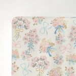 Pastel Floral Bows Baby Crib Sheets for Boy Girl 28"x52" Preppy Floral Pink Blue Bows Soft Snug Fitted Crib Mattress Covers Boho Flowers Spring Summer Baby Sheet Fits Crib & Toddler Bed Mattresses