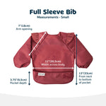 Tiny Twinkle Mess Proof Baby Bib, Cute Full Sleeve Bib Outfit, Waterproof Bibs for Toddlers, Machine Washable, Tug Proof Closure, Baby Smock for Eating, Long Sleeved (Burgundy, Large 2-4 Years)