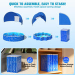 FizZeal Kiddie Pool with Canopy, 51in Foldable Toddler Pool,Pop Up Baby Pool with Shade,UPF 50+UV Portable Swimming Pool for Kids,Collapsible Baby Pool for Beach, Outdoor Toddler Pool for Backyard