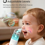 GROWNSY Nasal Aspirator for Baby, Upgraded 5 Suction Levels Baby Nose Sucker, IPX7 Waterproof Electric Nose Suction for Baby, Booger Sucker for Toddlers with Automatic Cleaning &Music &Light Functions