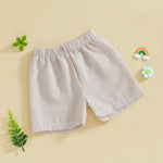 Aiwpstoin Toddler Baby Boy Girl Shorts Summer Casual Elastic Waist Striped Shorts Pants Boxer Bottoms (Khaki, 6-12 Months)
