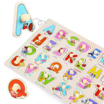 GRINNNIE Wooden Montessori Toddler Puzzles for 3 4 5 Years Old, 3 Pcs (Number, Letter, Shape) Kids Preschool Educational Peg Puzzle Set