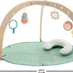 Fisher-Price Wood Baby Playmat Lay & Play Deluxe Activity Gym with Wooden Frame & Tummy Time Sensory Toys for Newborns 0+ Months