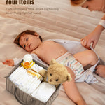 SWEET DOLPHIN 2-Pack Quilted Diaper Caddy Organizer – Premium Puffer Style Nursery Storage Bins – Water-Resistant & Wipeable Changing Table Organizer – Trendy Tote for Home & Car Travel - Mocha Brown