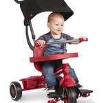Radio Flyer 4-in-1 Stroll 'N Trike, Ages 1-5, Toddler Tricycle & Stroller, Foam Tires, Push Handle, UV Canopy, Removable Tray & Seatbelt, Amazon Exclusive