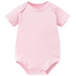 AIWUHE Unisex-Baby Short Sleeve Bodysuits Cotton One-piece Boy Girl Summer Clothes Pink 0-3 Months