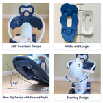 Ancaixin 4 in 1 Rocking Horse Ages 1-3, Baby Rocking Toy Birthday Gift for Toddlers 1-3 Years Old, Balance Bike Ride On Toys with Push Handle, Backrest and Balance Board for Baby Girl and Boy, Blue