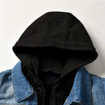 CM C&M WODRO Baby Boys Girls Denim Jacket Kids Toddler Button Down Jeans Jacket Top Coat Outerwear (Hoodie-Black, 2-3T)