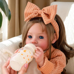 BABESIDE Reborn Baby Dolls, 20 Inch Newborn Realistic Baby Doll Girl Lifelike Toddler Dara with Brown Hair, Handmade Soft Body with Clothes & Toy Accessories, Gift for Kids Age 3+