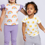 MONICA + ANDY Baby Organic Short Sleeve Crewneck Tee, Puppy BFFs, 18-24m