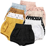 Newborn Baby 1Pack Shorts Cotton Linen Shorts Bloomer Cute Stripe Dot Plaid Triangle Shorts Bloomers Loose Harem Shorts (1pcs Black White Stripe,3-6 Months,3 Months,6 Months)