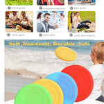 SUHEEUS Kids Flying Disc Toy Outdoor Playing Lawn Game Disk Flyer for Kindergarten Teaching Soft Silicone Colorful 6 Pack Bulk Set