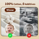 Winner 100% Cotton Dry Wipes, USDA Certified Baby Wipes, Soft & Gentle, Hypoallergenic & Unscented for Baby Sensitive Skin, Use Wet/Dry for Diaper Changes, Meals & Cleanup, Pack of 1, 100 pcs
