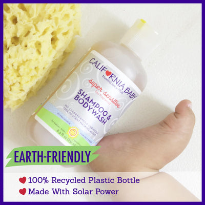 California Baby Super Sensitive Baby Shampoo and Body Wash | 100% Plant-Based | Gentle Fragrance Free Shampoo | Hypoallergenic | 251 mL / 8.5 oz