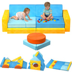 laapee 15pcs Unique Modular Kids Play Couch - Custom Nugget Style Toddler Sofa Bed with Removable Crystal Velvet Cover, Safe Kids Furniture for Playroom & Bedroom, for Boys and Girls